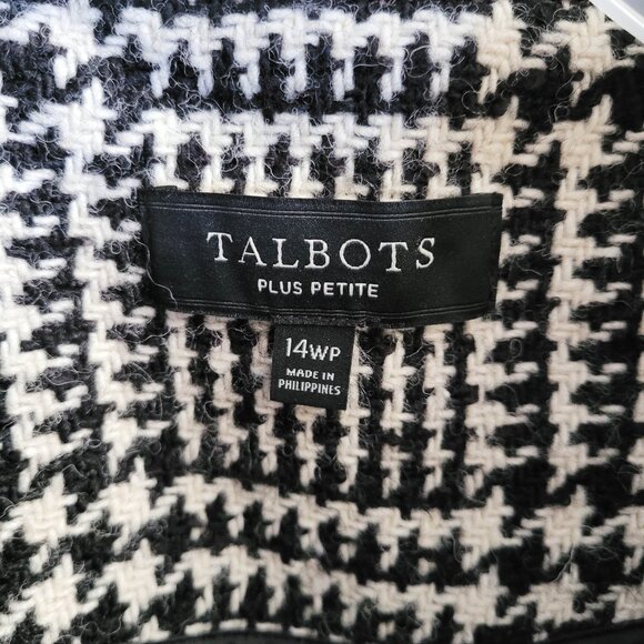 Talbots Plus Petites Blazer Womens 14Wp Black and Cream Houndstooth Check Petite - Picture 9 of 9